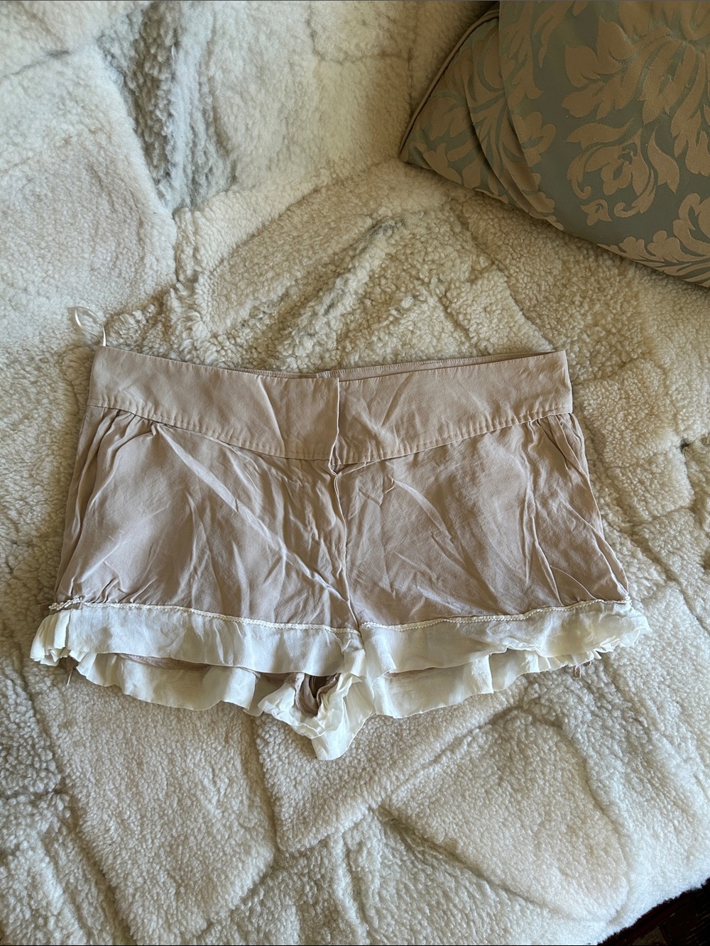 Louis Vuitton Silk Ruffle Trim light weight shorts 38